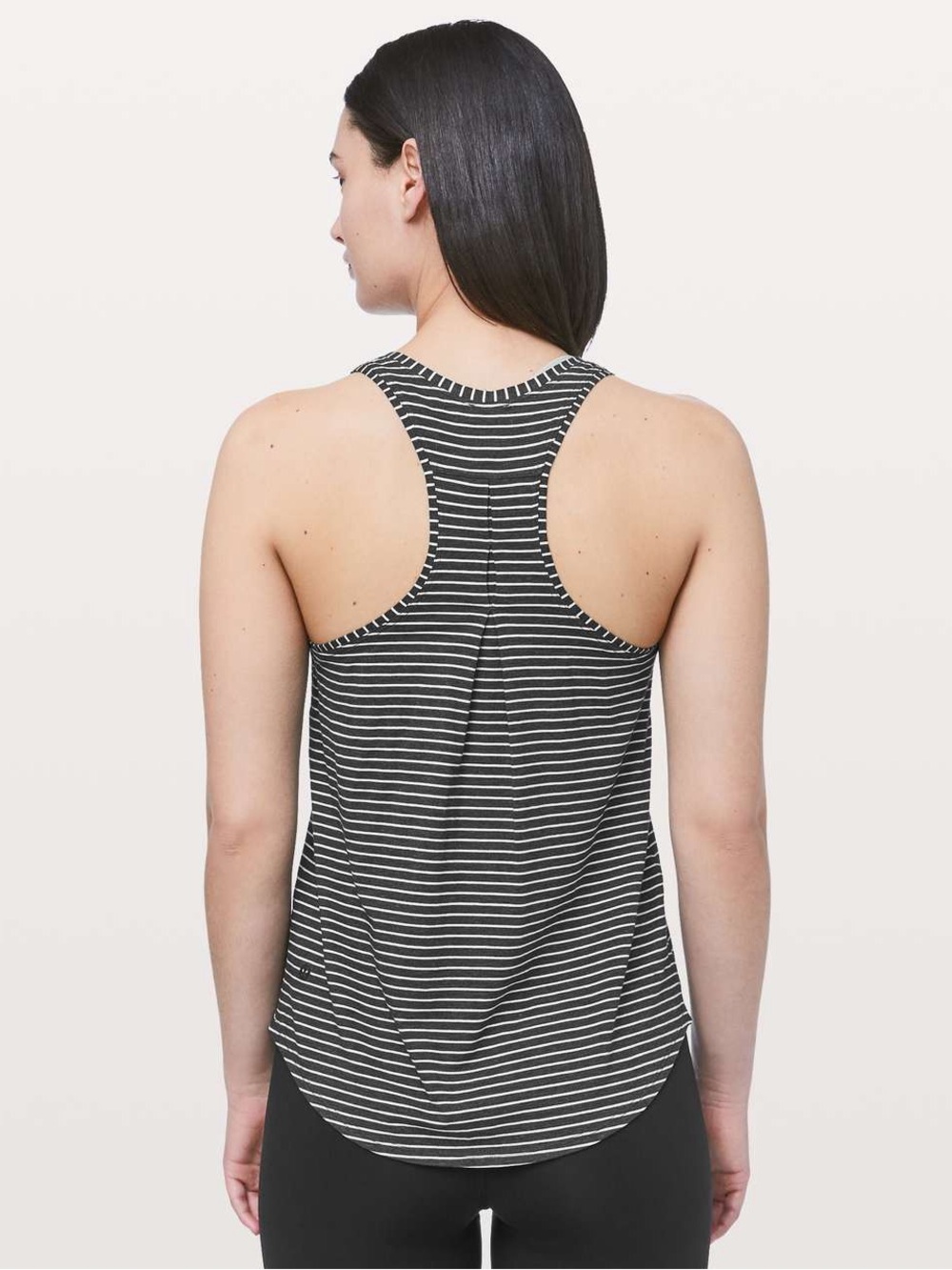 Lululemon Love Tank Pleated Modern Stripe Heathered Black White Size 4